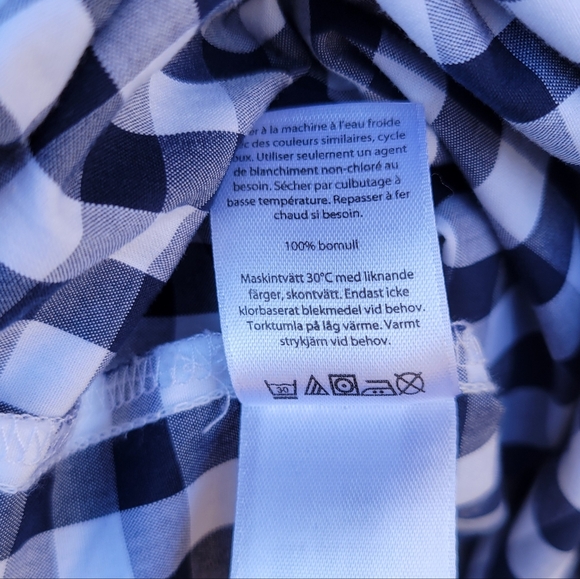 Vineyard Vines Navy Gingham Cotton Shirt Dress Button Front Size 4 - Picture 7 of 10